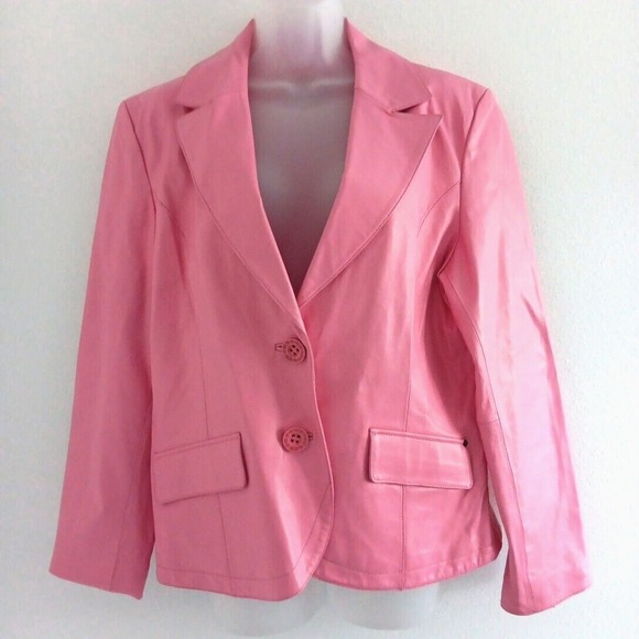 Red Rivet Jackets & Blazers - Rivet Leather Blazer Womens XL Barbie Pink Vintage Girly Mob Wife Office Siren